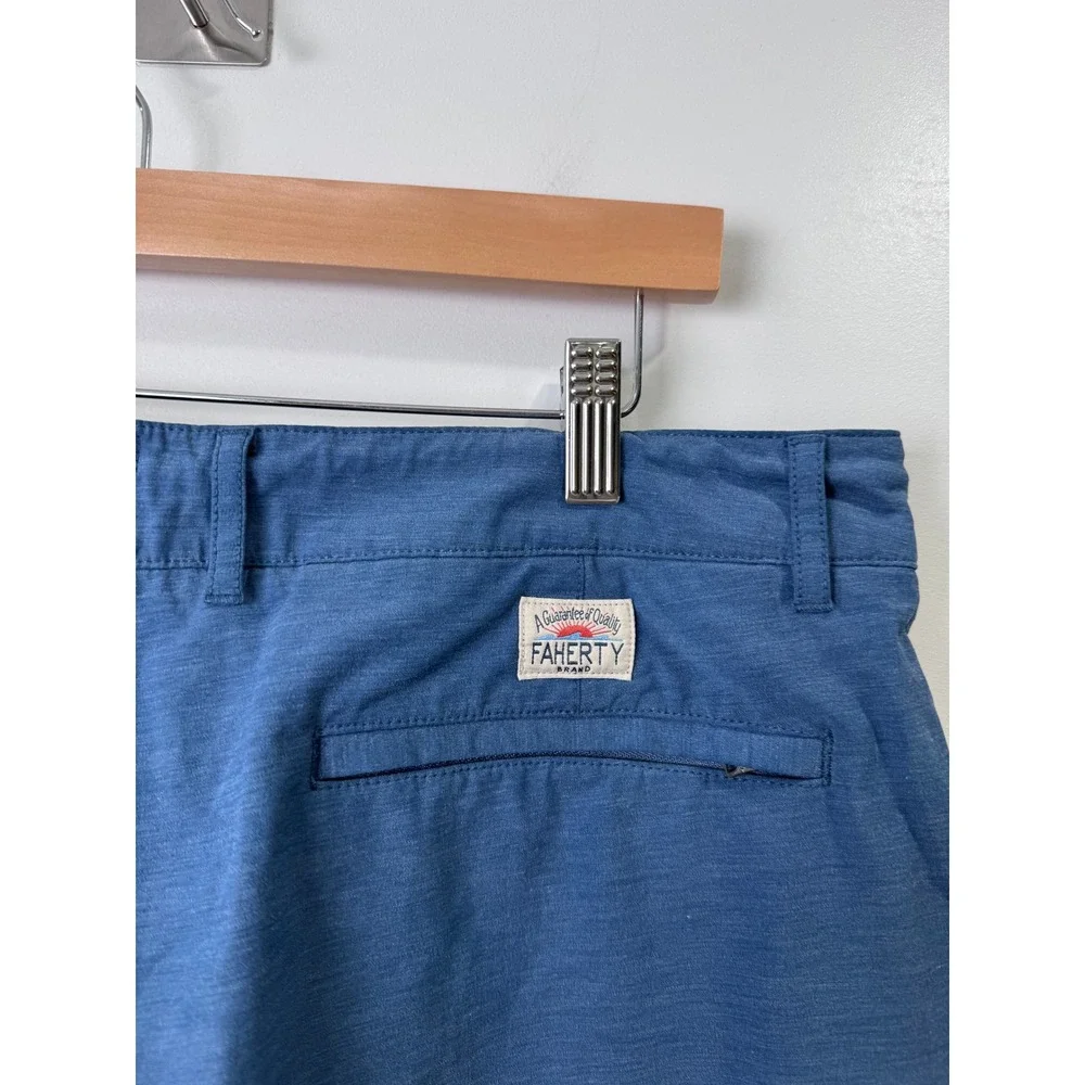 Faherty Men Blue All Day Short Hybrid Stretch Size 36